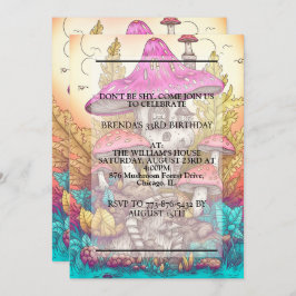 Födelsedagsfest av färgstark svampkammare Dwelling Inbjudningar