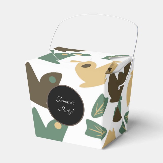 Födelsedagsfest av fjärilsnatur - spår Greenery Presentaskar (Framsidan Sidan)