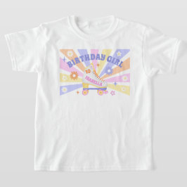 Födelsedagsfest av födelsedagstjun Retro Roller Sk T Shirt