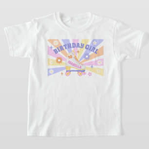 Födelsedagsfest av födelsedagstjun Retro Roller Sk T Shirt