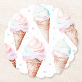 Födelsedagsfest av Girl Ice kräm Underlägg Papper