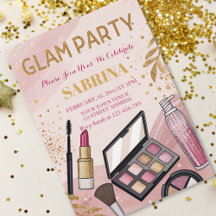 födelsedagsfest av glasmakeup rosa
