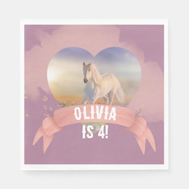 Födelsedagsfest av häst pappersservett (Framsidan)