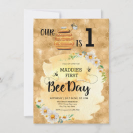 Födelsedagsfest av honungsbin inbjudningar