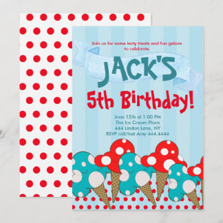 Födelsedagsfest av isgrädda inbjudningar