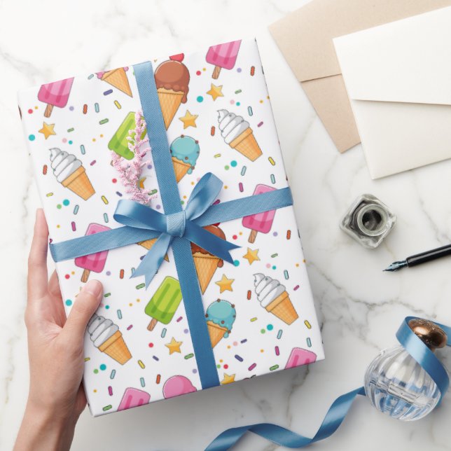 Födelsedagsfest av isgrädda presentpapper (Gifting)