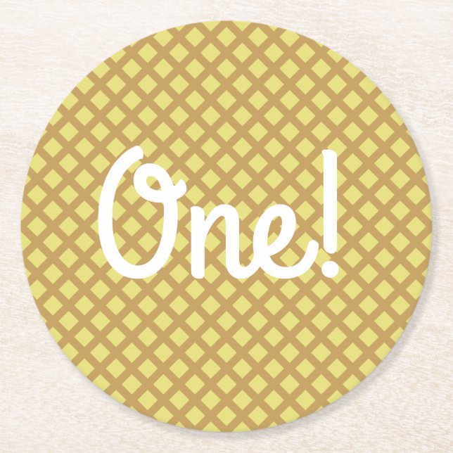 Födelsedagsfest av isgrädda underlägg papper rund (Framsidan)