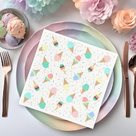 Födelsedagsfest av iskräm och sprinkles sötsaker pappersservett