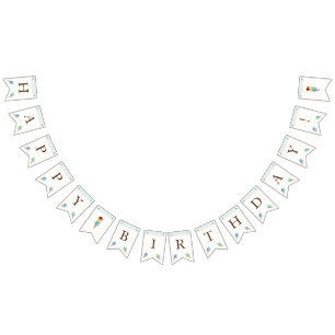 Födelsedagsfest av iskräm vimplar