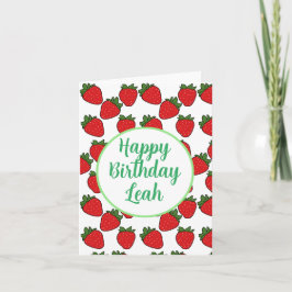 Födelsedagsfest av jordgubbar tema kort