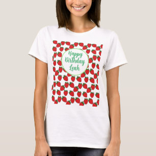 Födelsedagsfest av jordgubbar tema t shirt