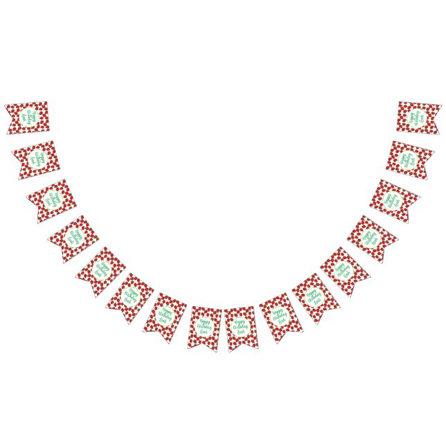 Födelsedagsfest av jordgubbar tema vimplar (Alla)