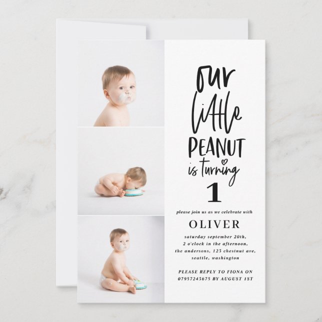 Födelsedagsfest av liten jordnöt med vattenfärg fr (Framsida)