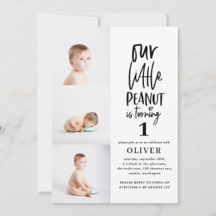 Födelsedagsfest av liten jordnöt med vattenfärg fr