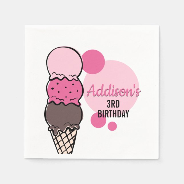 Födelsedagsfest av Pappra blöjor för iskräppor Pappersservett (Framsidan)