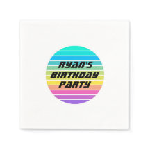 födelsedagsfest av regnbåge, papper napkin