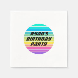 födelsedagsfest av regnbåge, papper napkin pappersservett