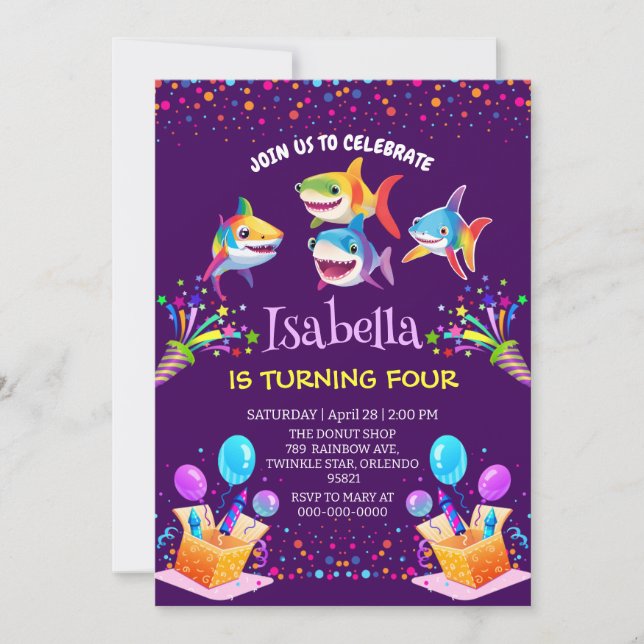 födelsedagsfest av roligt för regnbågshaj (Framsida)
