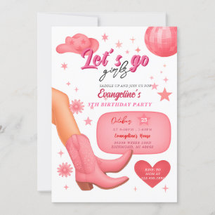 Födelsedagsfest av Rosa Cowgirl Inbjudningar