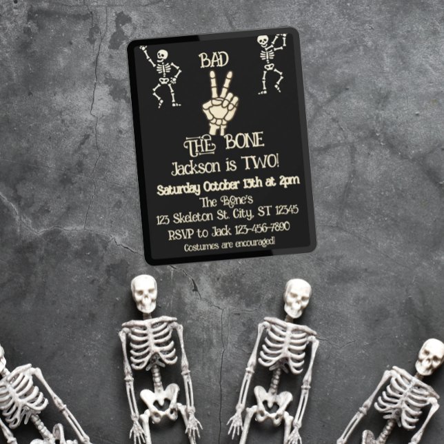Födelsedagsfest av skelettskelettet inbjudningar (Skapare uppladdad)