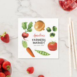 Födelsedagsfest av temat för jordbruksmarknaden pappersservett