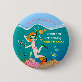 Födelsedagsfest av tropiska fiskflickor knapp