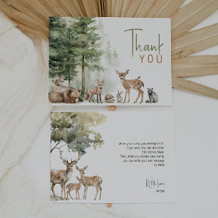 Födelsedagsfest av Vågrät Forest Woodland Animals Tack Kort