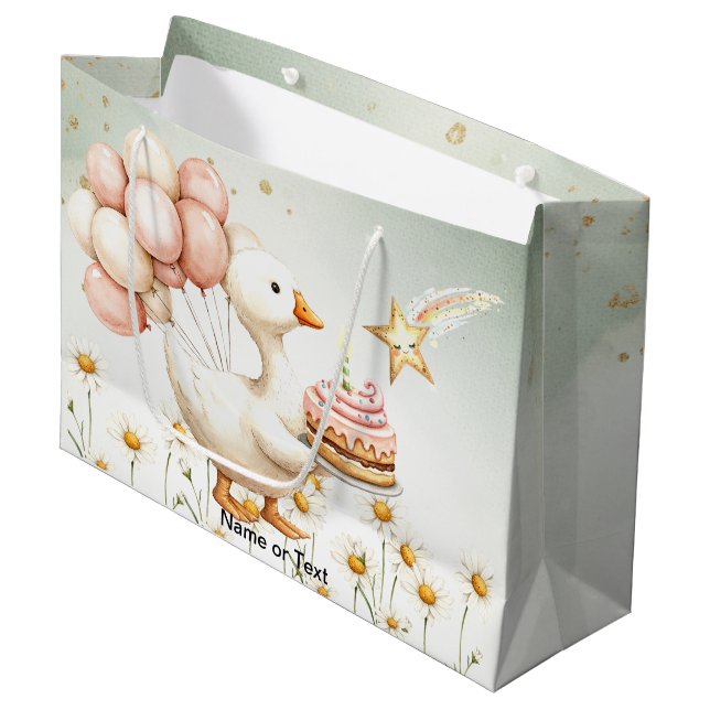 Födelsedagsfest av vattenfärgen Baby White Goose C (Framsidan Vinklad)