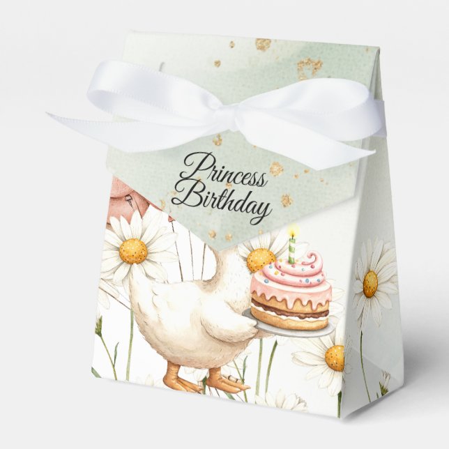 Födelsedagsfest av vattenfärgen Baby White Goose C Presentaskar (Framsidan Sidan)