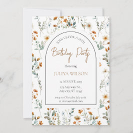 Födelsedagsfest av vildblommor inbjudningar