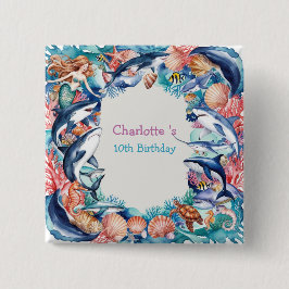 födelsedagsfest av viskös sjöjungfru knapp