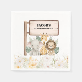 Födelsedagsfest av Wildblomma Party Animal Pappersservett