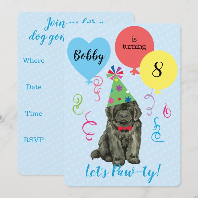 Födelsedagsfest Balloons Newfoundland-inbjudan Inbjudningar (Fram/baksida)