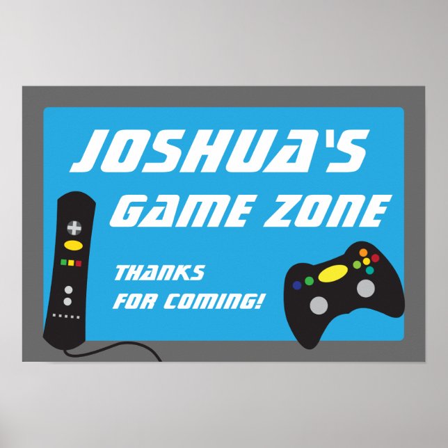 Födelsedagsfest-banderoll för videospel Lastbil Poster (Framsidan)