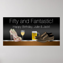Födelsedagsfest Banner för man och kvinna Poster