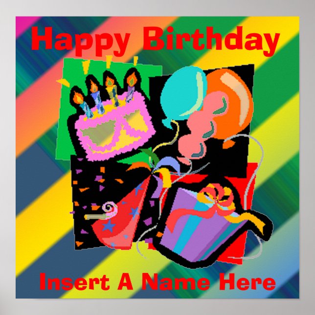 Födelsedagsfest Birthday Poster (Framsidan)