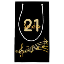 Födelsedagsfest Black guld musik noter monogram