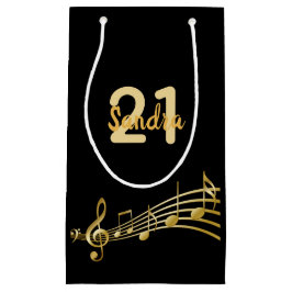 Födelsedagsfest Black guld musik noter monogram