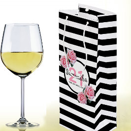 Födelsedagsfest Black rand rosa blommigt namn