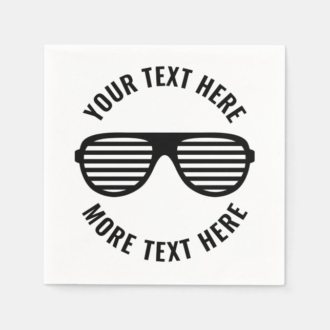 Födelsedagsfest blöjor med solglasögon-bild pappersservett (Framsidan)