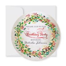 Födelsedagsfest Blommigt Elegant Ivory Red Grönt G