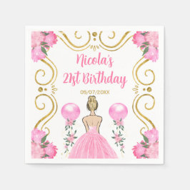 Födelsedagsfest Blonde Princess i Rosa Pappersservett