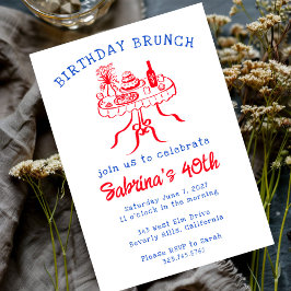 Födelsedagsfest Buffet Bord Hand plockade Anpassni Inbjudningar