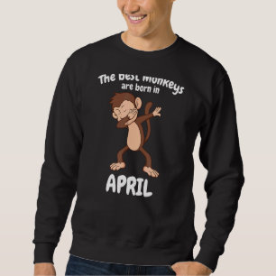 Födelsedagsfest Cake April Monkey Dabbing Ape Chim Lång Ärmad Tröja