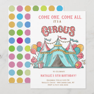 FÖDELSEDAGSFEST CIRCUS INBJUDNINGAR