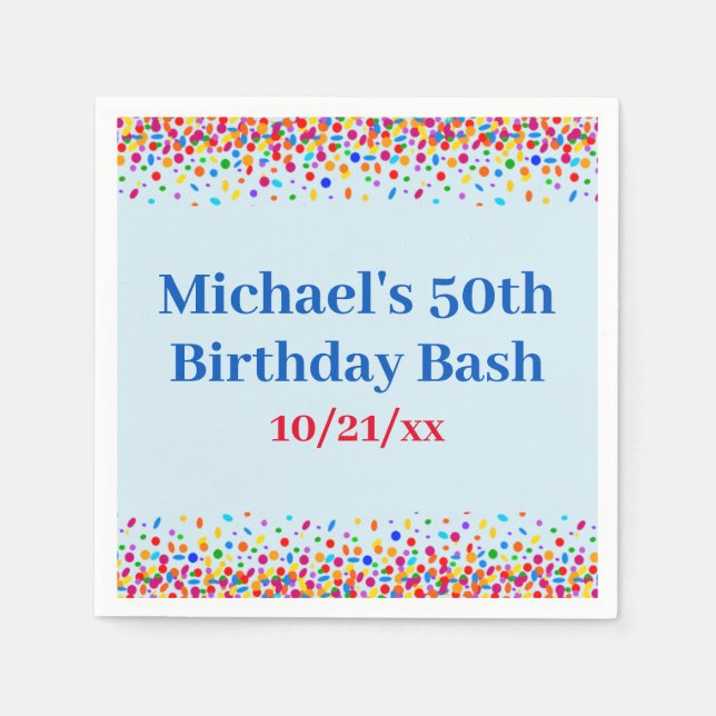 Födelsedagsfest Coola Blåfärgad Roligt Färgbeläggn Pappersservett (Framsidan)