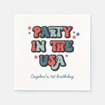 Födelsedagsfest den 4:e juli i USA-inbjudan