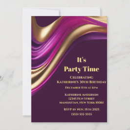 Födelsedagsfest - Det är Party-tidskonst för Abstr Inbjudningar