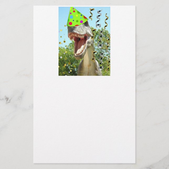 Födelsedagsfest Dinosaur Brevpapper (Framsida)