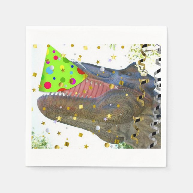 Födelsedagsfest Dinosaur Pappersservett (Framsidan)